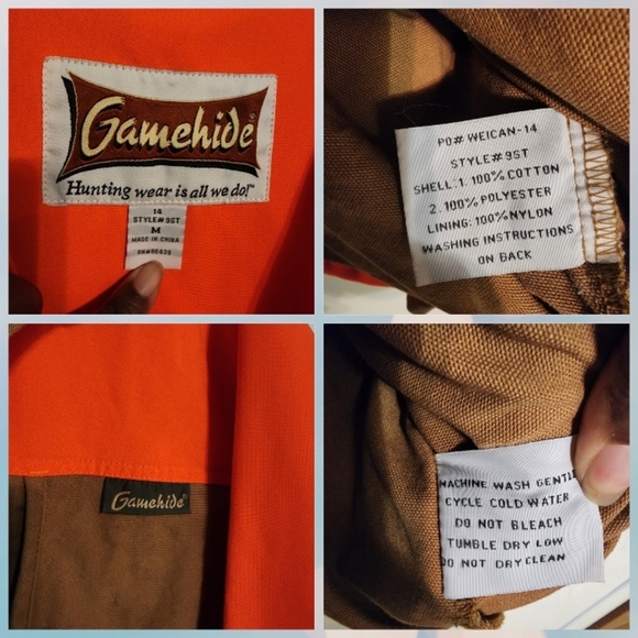 Gamehide Hunting Full-Zip Jacket Orange Cargo Mens Size M (Few Marks See Pics) - Picture 8 of 8